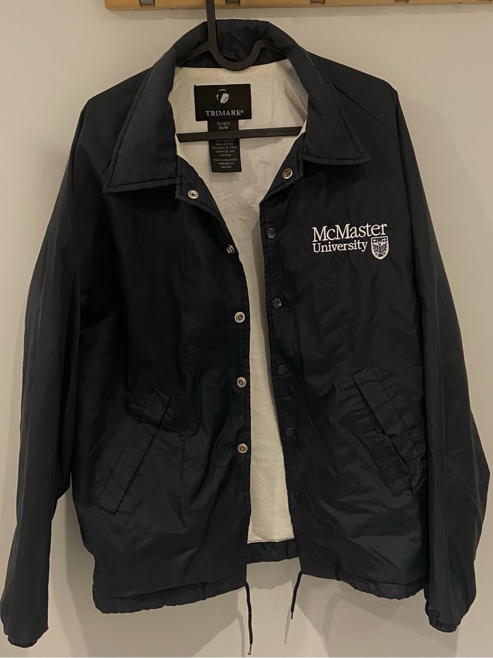 McMaster University VINTAGE Navy Coach windbreaker Jacket